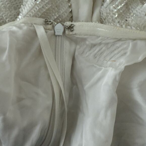 Retrofete Ella Sequin One Shoulder Mini Dress In White Size S - Picture 9 of 14